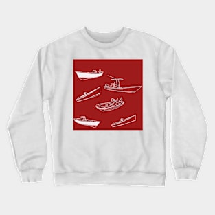 Panga Boats Red with White Crewneck Sweatshirt